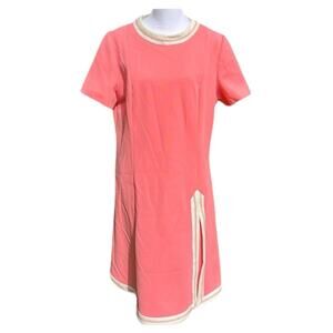 Groovy Vintage 60s 70s Pink Leslie Pomer A-line Mod Short Sleeve Dress Large